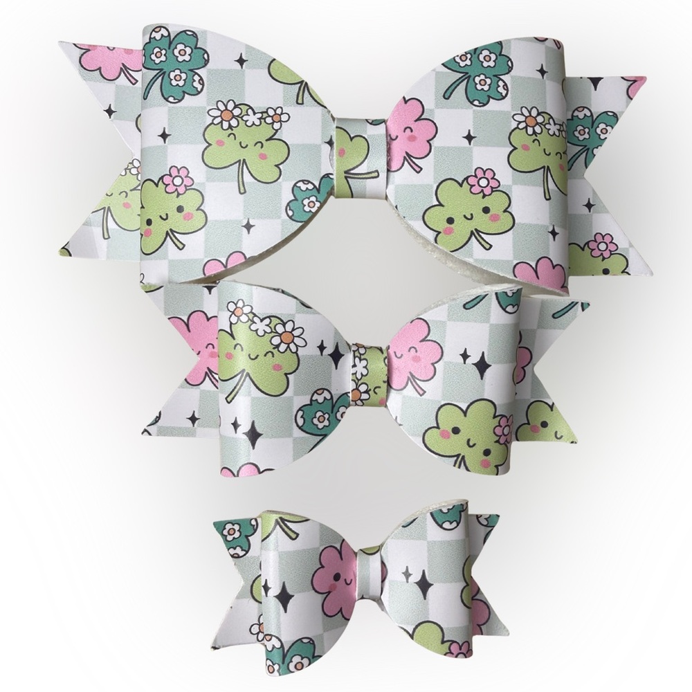 Shamrock Patterned Hair Bows